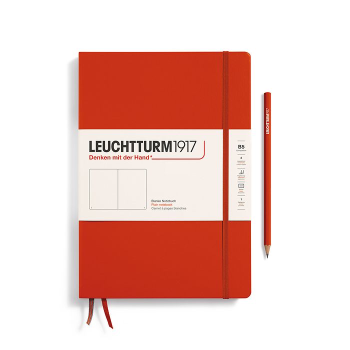Notebook Composition (B5), Hardcover, 219 numbered pages, Fox Red, plain