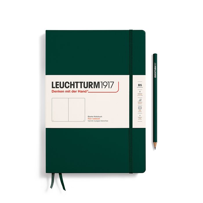 Notebook Composition (B5), Hardcover, 219 numbered pages, Forest Green, plain