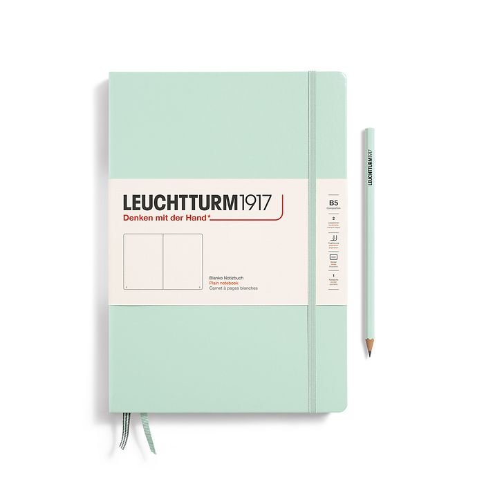 Notebook Composition (B5), Hardcover, 219 numbered pages, Mint Green, plain