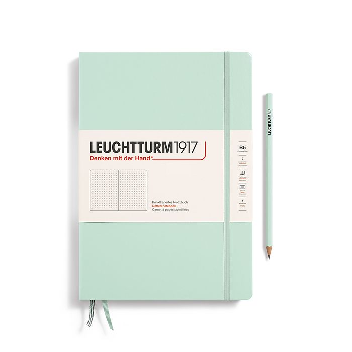 Notebook Composition (B5), Hardcover, 219 numbered pages, Mint Green, dotted