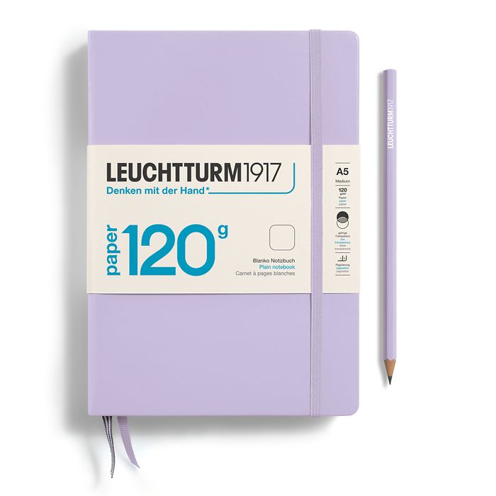 Notebook Medium (A5), EDITION 120, Hardcover, 203 numbered pages, Lilac, plain