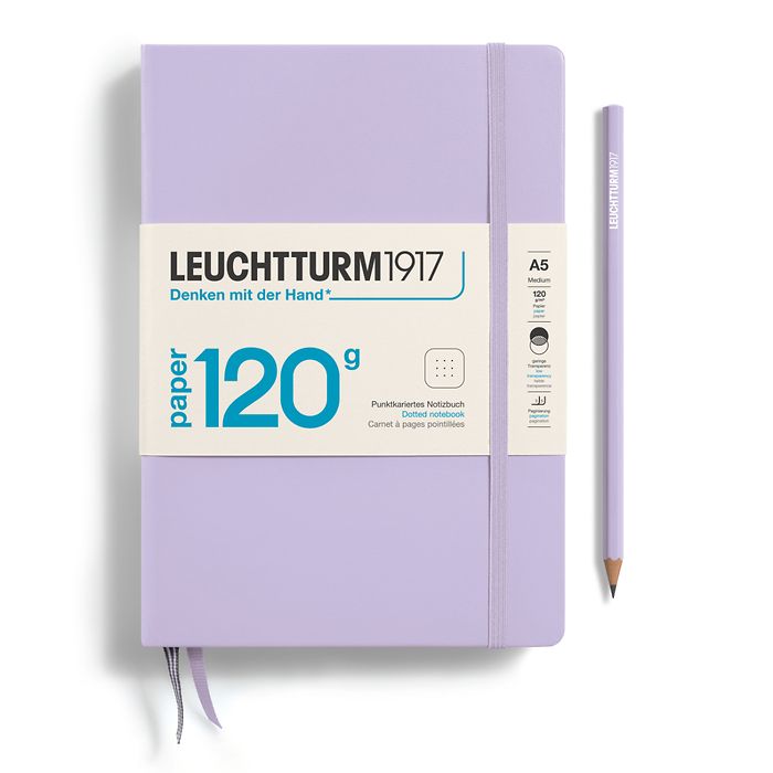 Notebook Medium (A5), EDITION 120, Hardcover, 203 numbered pages, Lilac, dotted