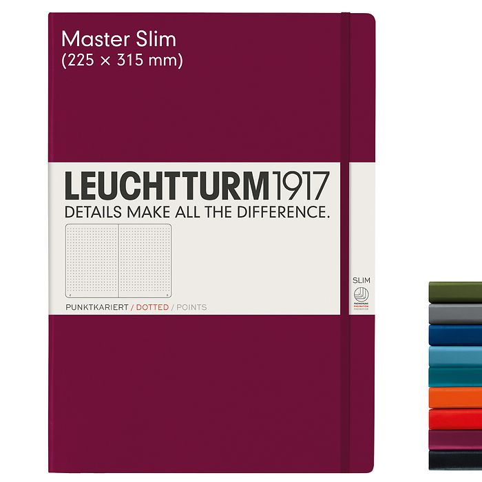 Notebook Master Slim (A4+), Hardcover, 121 numbered pages (8 3/4 x 12 1/2 in)